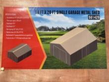14'x20' Single Garage Metal Shed