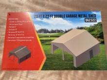 23'x22' Double Garage Metal Barn Shed