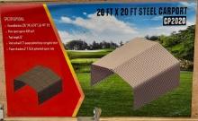20 x 20 ft, Steel Carport