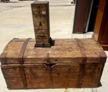 Vintage Dome Top Chest, and Vintage Postage Stamp Dispenser