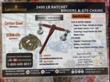 8 Ratchet Type Load Binders w/ 16 20ft Chains