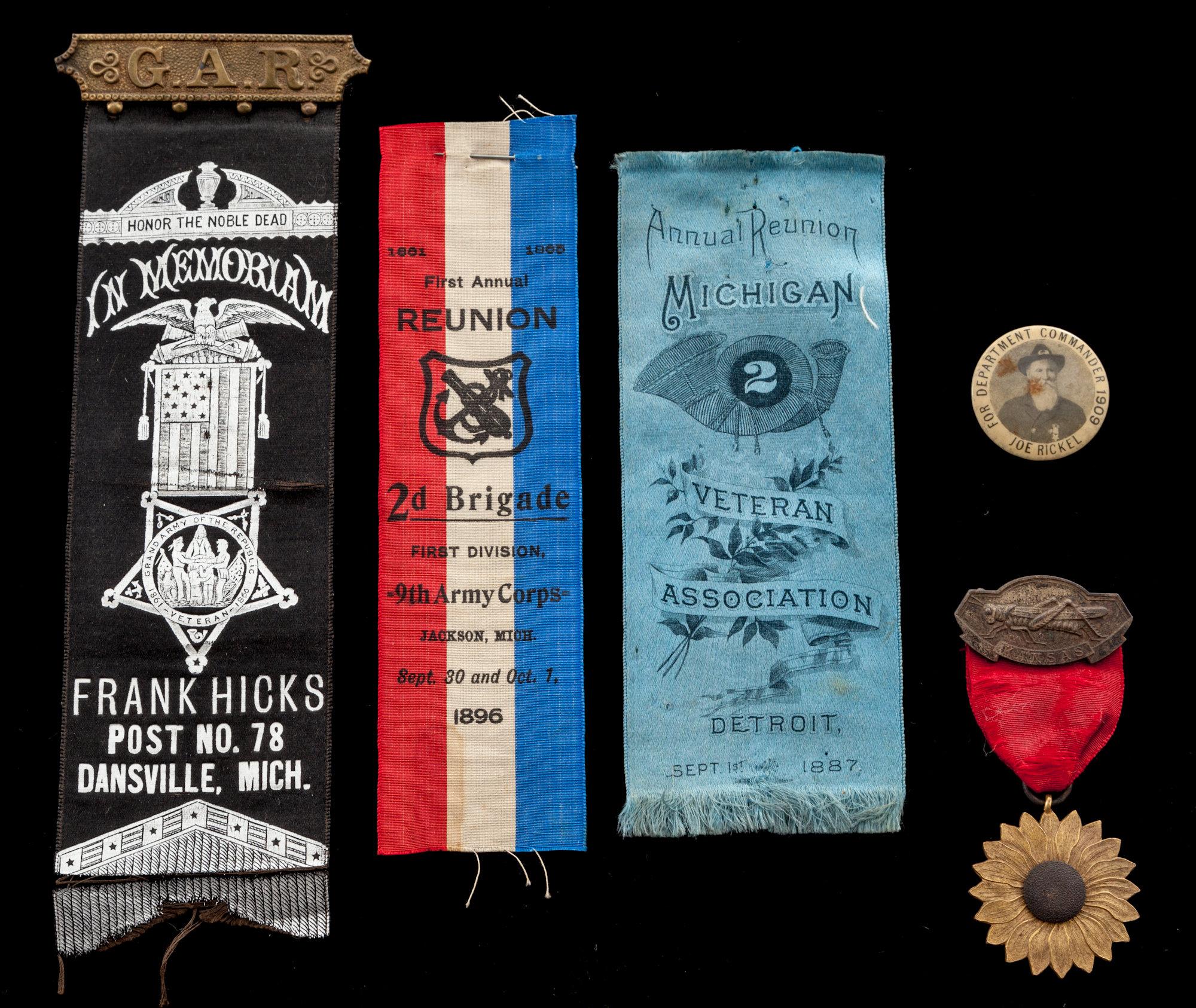 Iowa/Kansas/Michigan GAR Ribbons & Badges