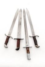 Lot of Four (4) Short Swords and Bayonets