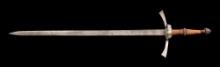 Reproduction English Two-Handed Claymore Broad Sword, marked "Spain"