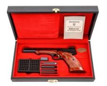 Excellent Belgian Browning Medalist Semi-Automatic Target Pistol with Factory Presentation Case
