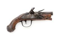 Fancy Diminutive Unmarked French Flintlock Pocket Pistol