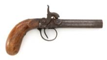 Unmarked Engraved Belgian Proofed Single Shot Percussion Pistol