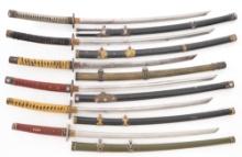 Lot of Six (6) High Quality Reproduction Japanese Swords