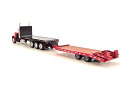 Peterbilt Tri-Axle Flatbed w/Tag Trailer - Red