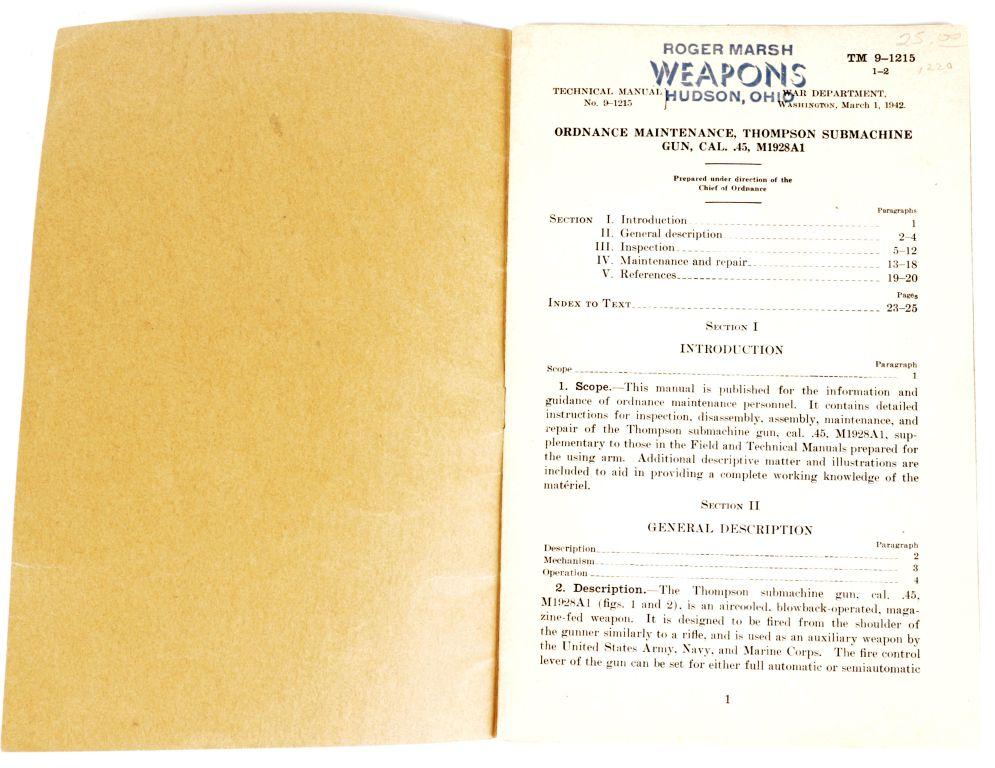 War Dept. Technical Manual Dated March 1, 1942