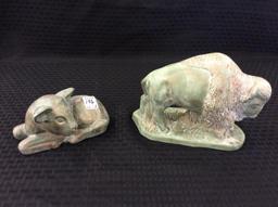 Lot of 2 Decorative Animal Statues-