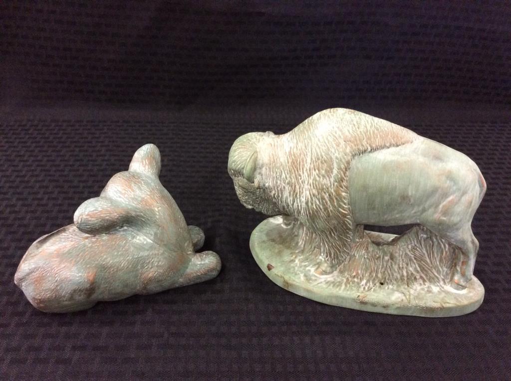 Lot of 2 Decorative Animal Statues-