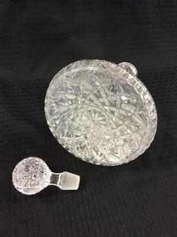 Glass Decanter w/ Ornate Pattern