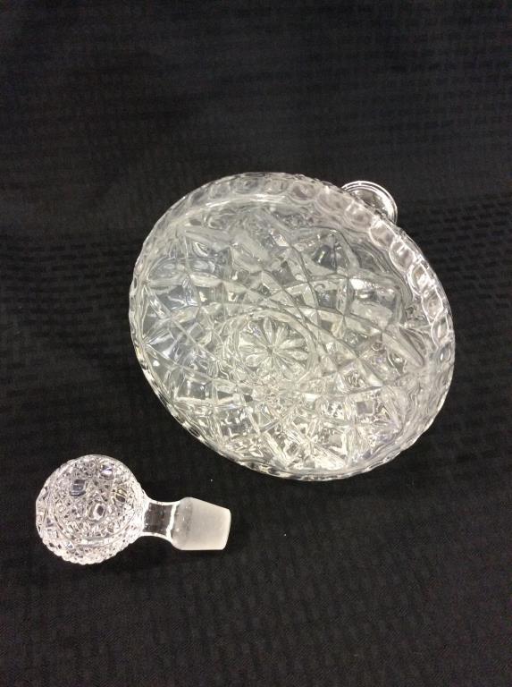 Glass Decanter w/ Ornate Pattern