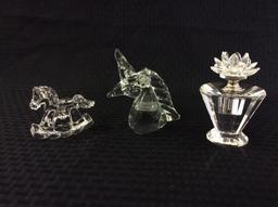 Lot of 3 Including 2 Sm. Glass Animals