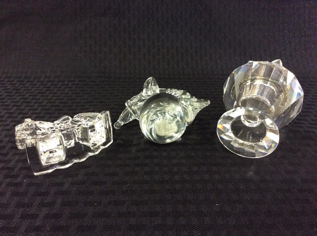 Lot of 3 Including 2 Sm. Glass Animals