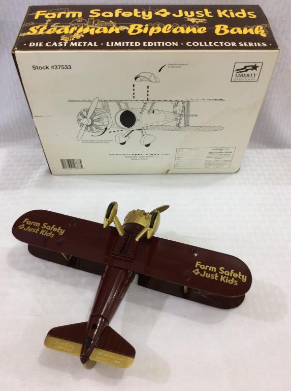 Lot of 3 Die Cast Airplane Banks in Boxes