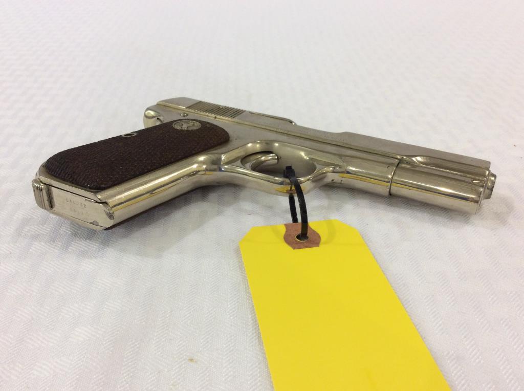Colt Automatic 32 Rimless Chrome Pistol SN-352469