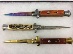 Lot of 3 Push Button Knives