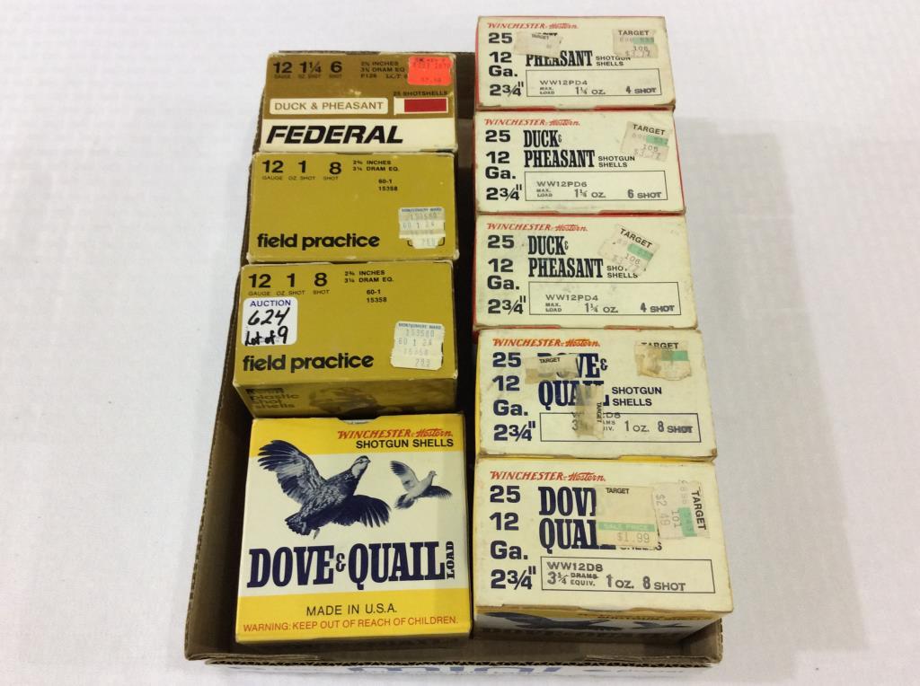 Lot of 9 Full Boxes of 12 Ga Ammo