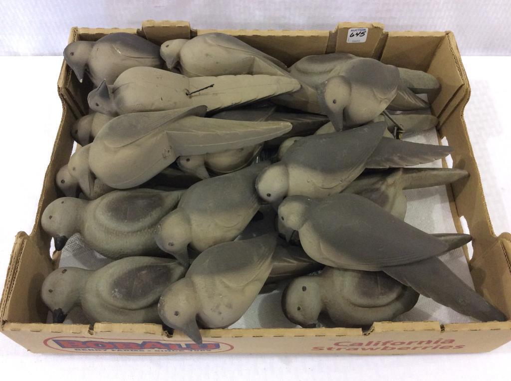 Box of Approx. 18 Dove Decoys w/ Wire
