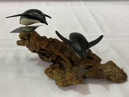 Lot of 4 Including 3 Wood Penguins (Approx.