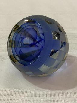 Lot of 2 Art Glass Paperweights Including