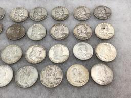Collection of 23 Ben Franklin Half Dollars