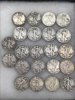 Collection of 47-Walking Liberty Half Dollars