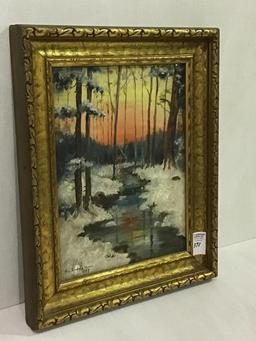 Framed Painting on Board of Landscape w/