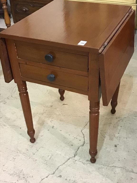 Sm. Two Drawer Drop Leaf Lamp Table