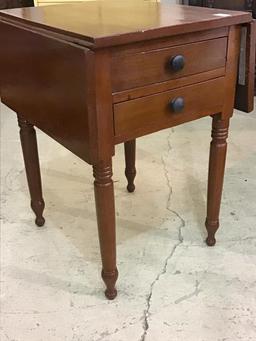 Sm. Two Drawer Drop Leaf Lamp Table