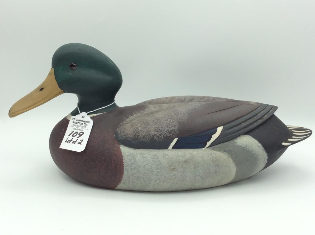 Lot of 2 Contemp. Delaware Mallard Decoys by