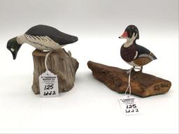 Pair of Miniature Wood Ducks Including