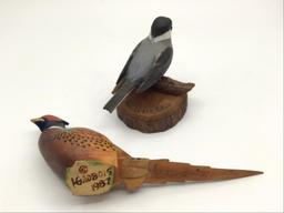 Lot of 7 Various Bird Carvings-Three Signed