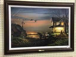 Lg. Framed Terry Redlin Canvas Print-