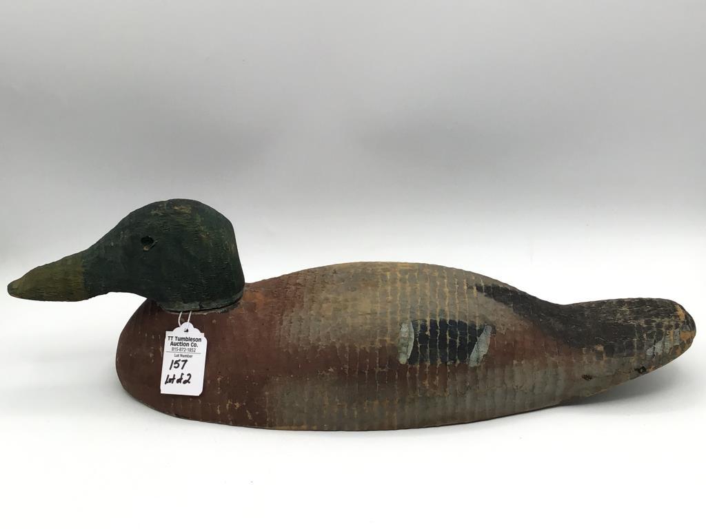 Lot of 2 Wood Decoys Including Victor