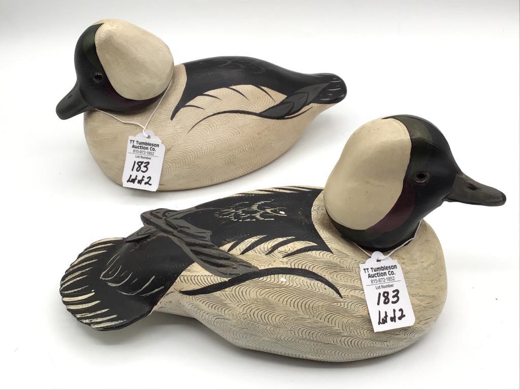 Lot of 2 Bufflehead Decoys by Charlie Moore-