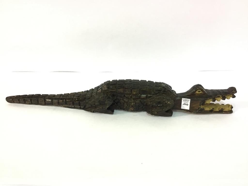 Wood Carved Alligator (30 Inches Long)