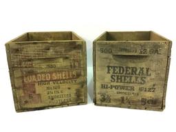 Group w/ 2-Wood Ammo Boxxes-Federal Shells