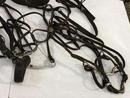 Group of 4 Various Old Horse Bridles