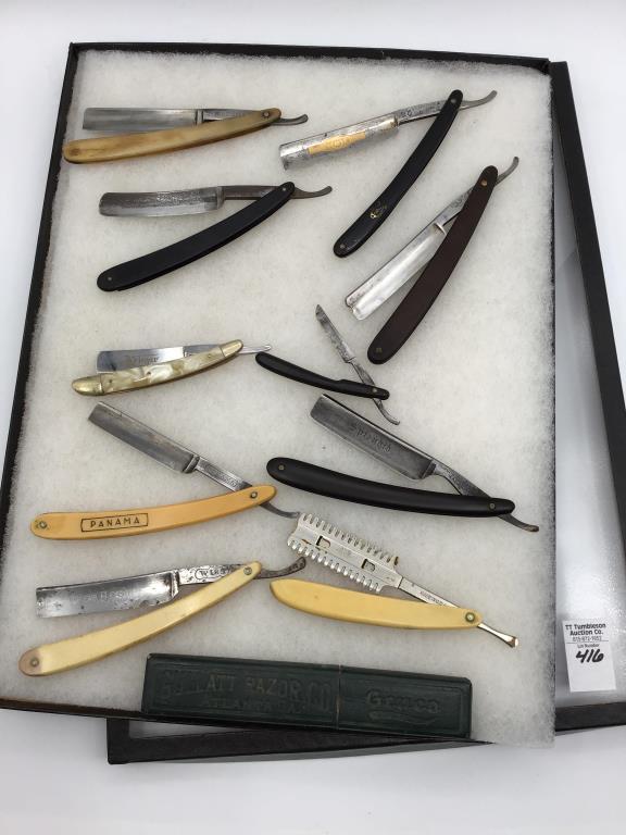 Collection of 10 Straight Razors Including