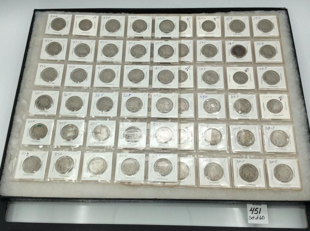 Collection of 60 Buffalo Nickels