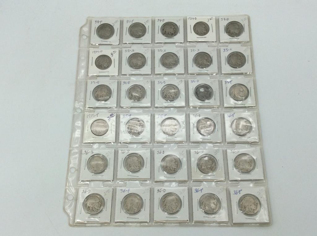 Collection of 48 Buffalo Nickels