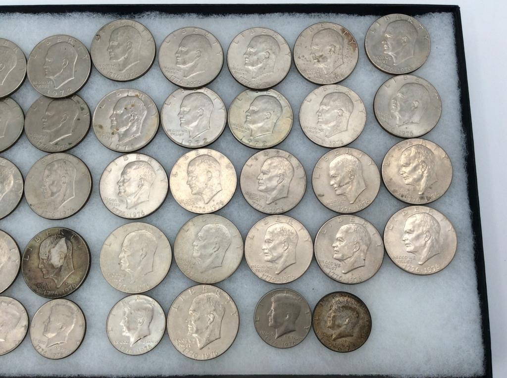 Collection of 34 Coins Including 29-Eisenhower