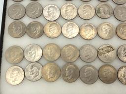 Collection of 60 Ike Dollars Including