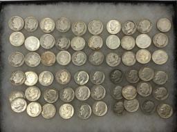 Collection of 60 Various Roosevelt Dimes