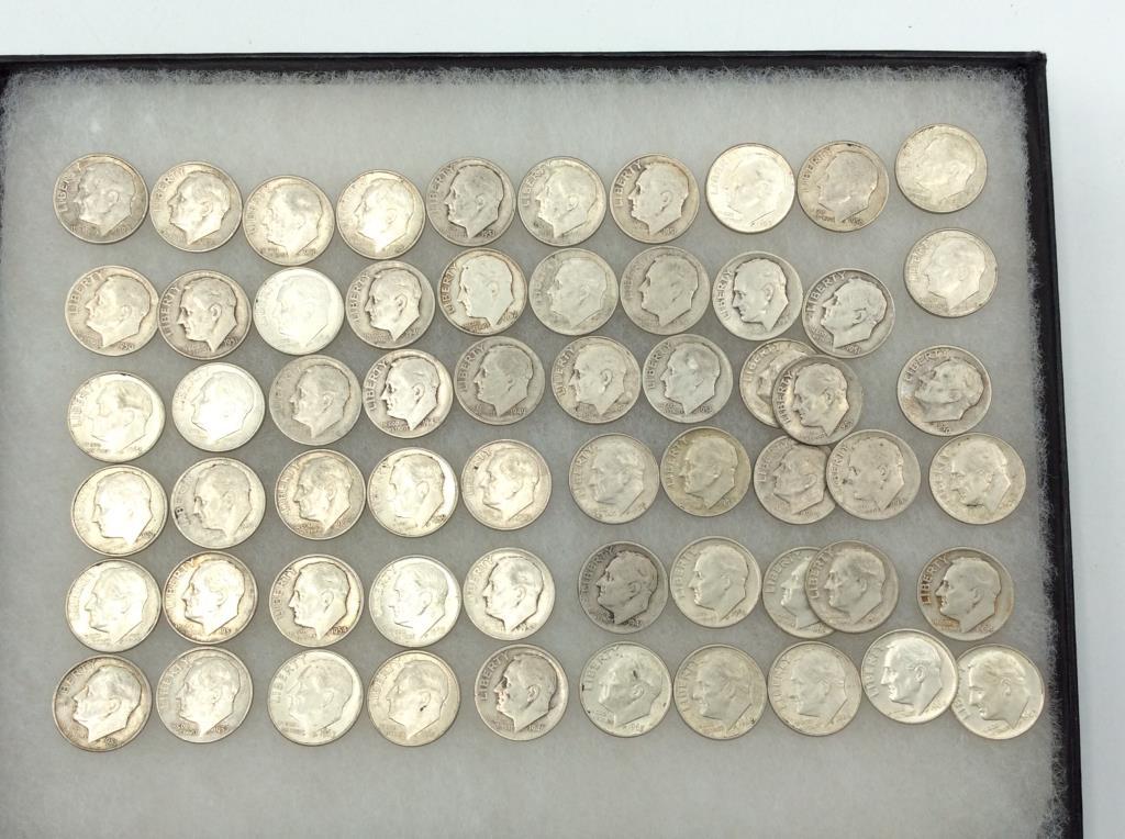 Collection of 60 Various Roosevelt Dimes