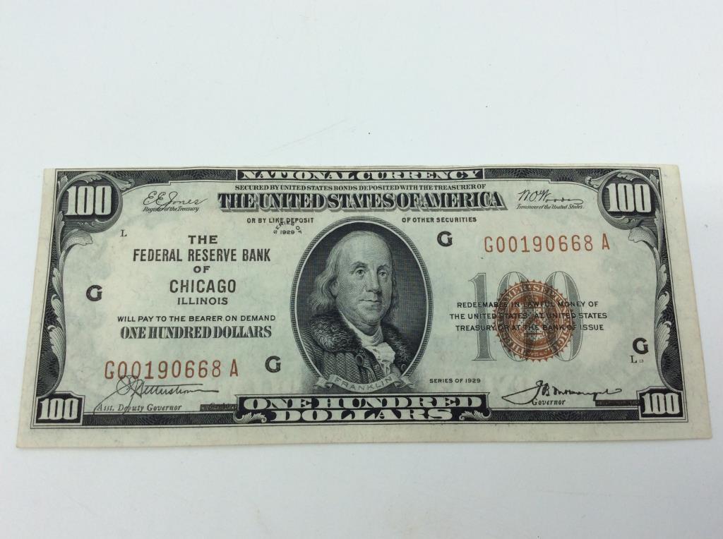 Series of 1929 $100 National Currency Federal