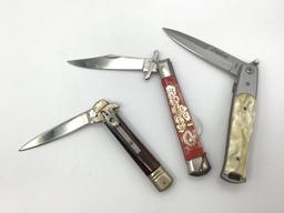 Lot of 6 Lg. Folding Knives/Razor Including